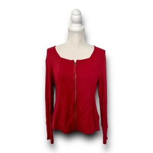 Soft Surroundings Bellissima Full Zip Top Red Large